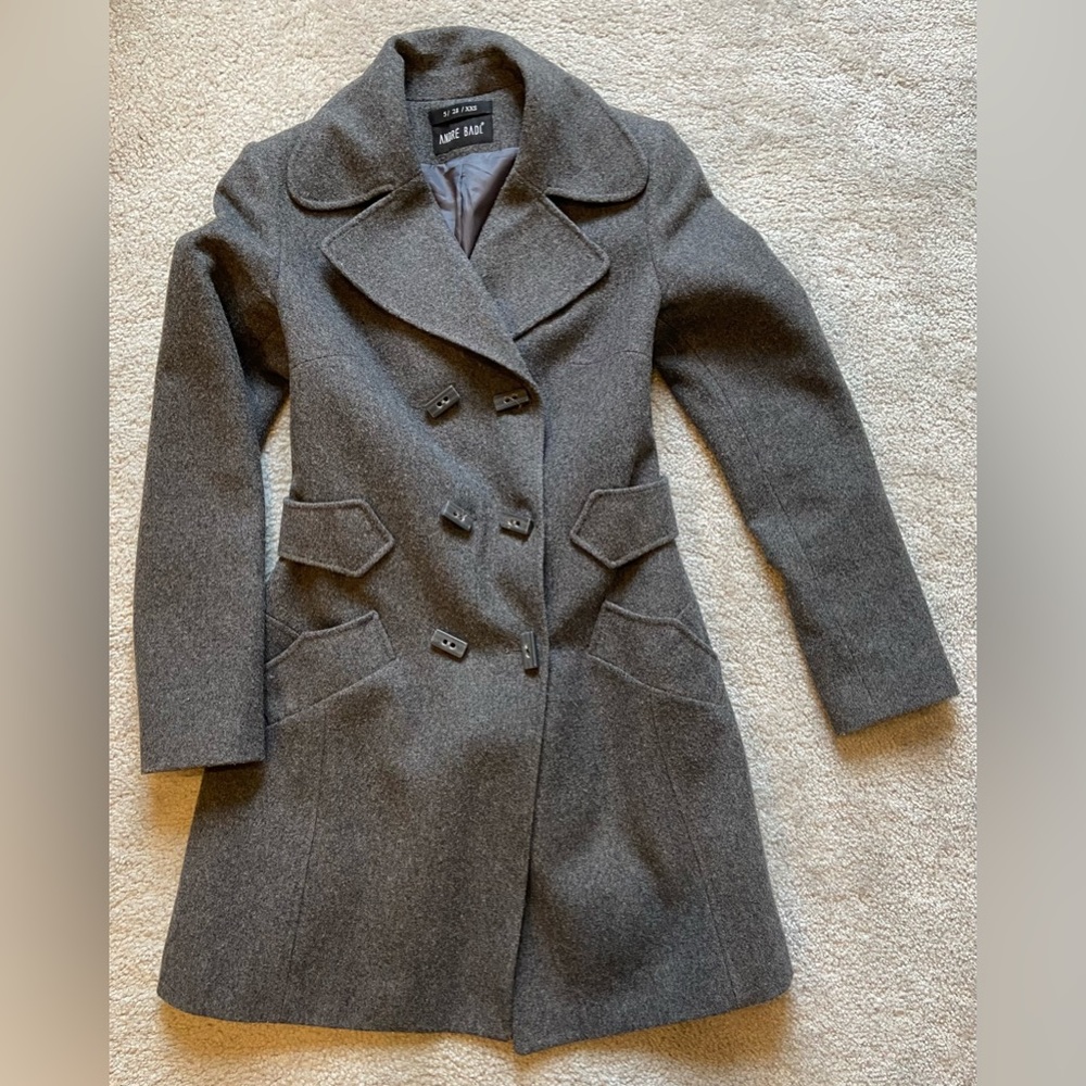 Long wool coat, Brand: Andre Badi, size XXS